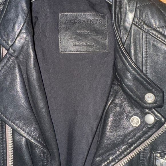 All Saints Leather Moto Jacket - Picture 2 of 8